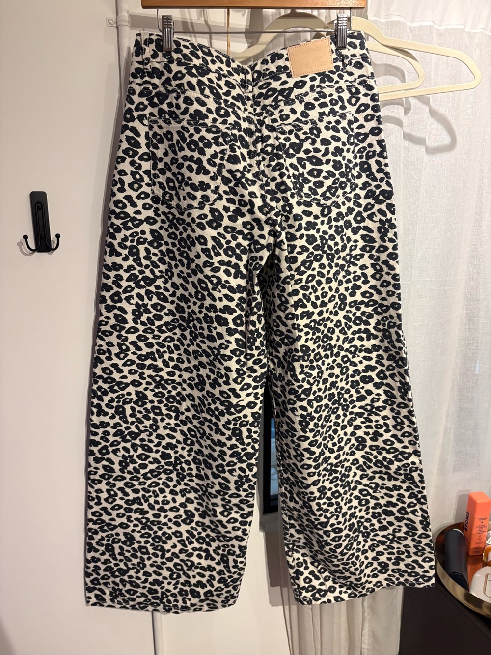 Zara Black and White Leopard Print Pants - Picture 3 of 3